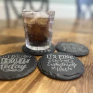 Coasters on table
